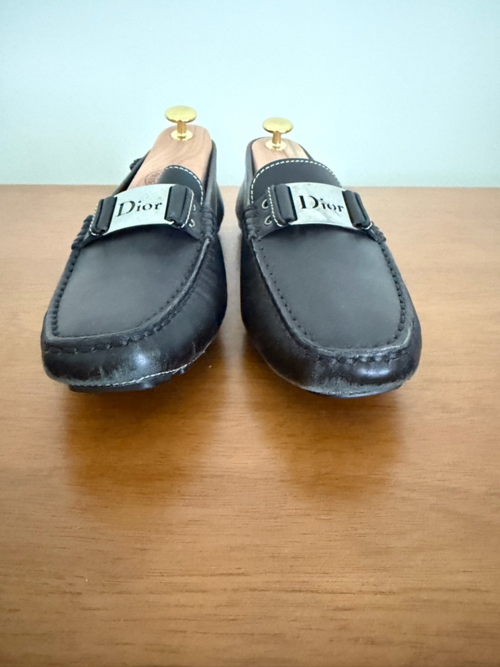 Dior Women’s Black Leather Loafers with Silver Buckle - Picture 2 of 6
